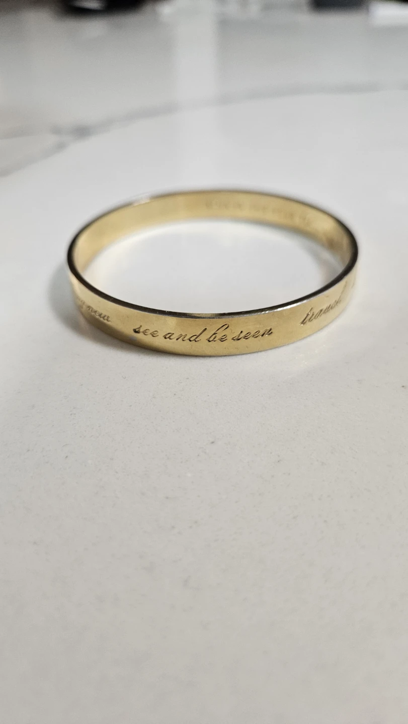 Kate Spade Gold Tone Engraved Bangle Bracelet - photo 4