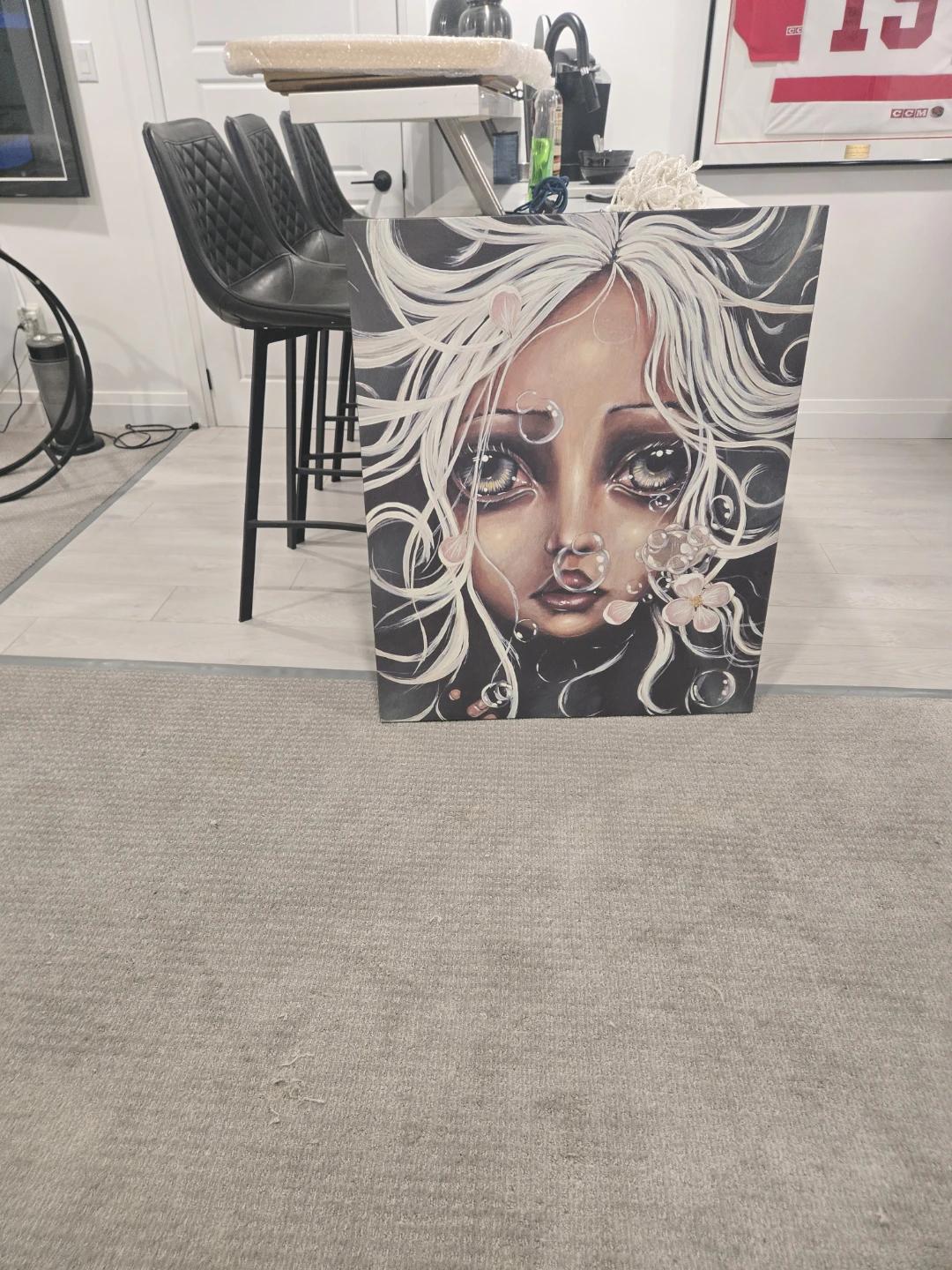 Whimsical Portrait Canvas Art by Angelina Wrona "Waterliles"
