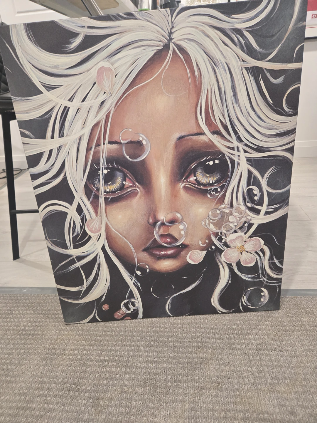 Whimsical Portrait Canvas Art by Angelina Wrona "Waterliles" - photo 2