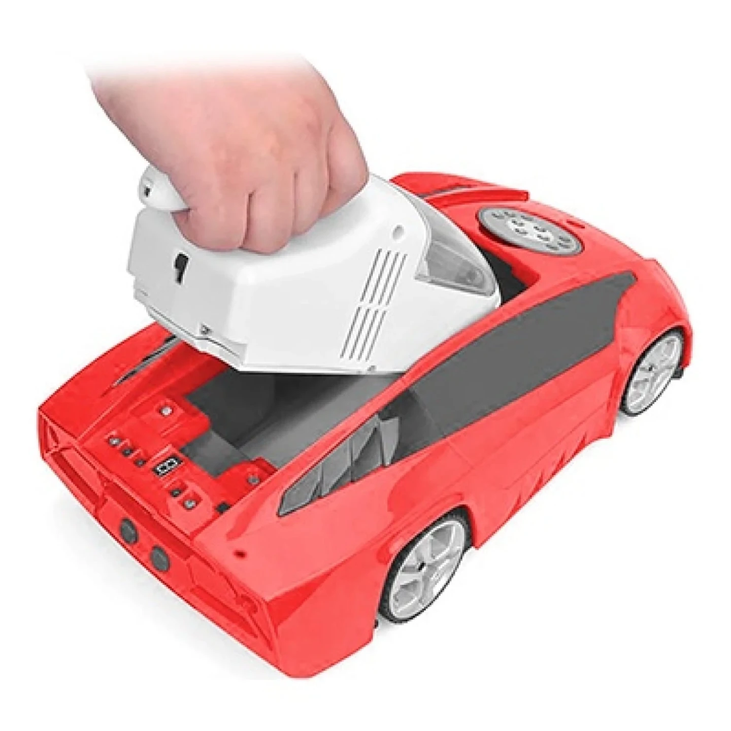 Red Toy Vacuum Cleaner in Car Design - photo 2