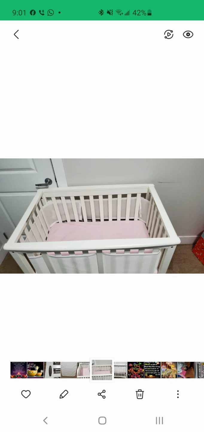 Child Craft Crib with Pink Bedding