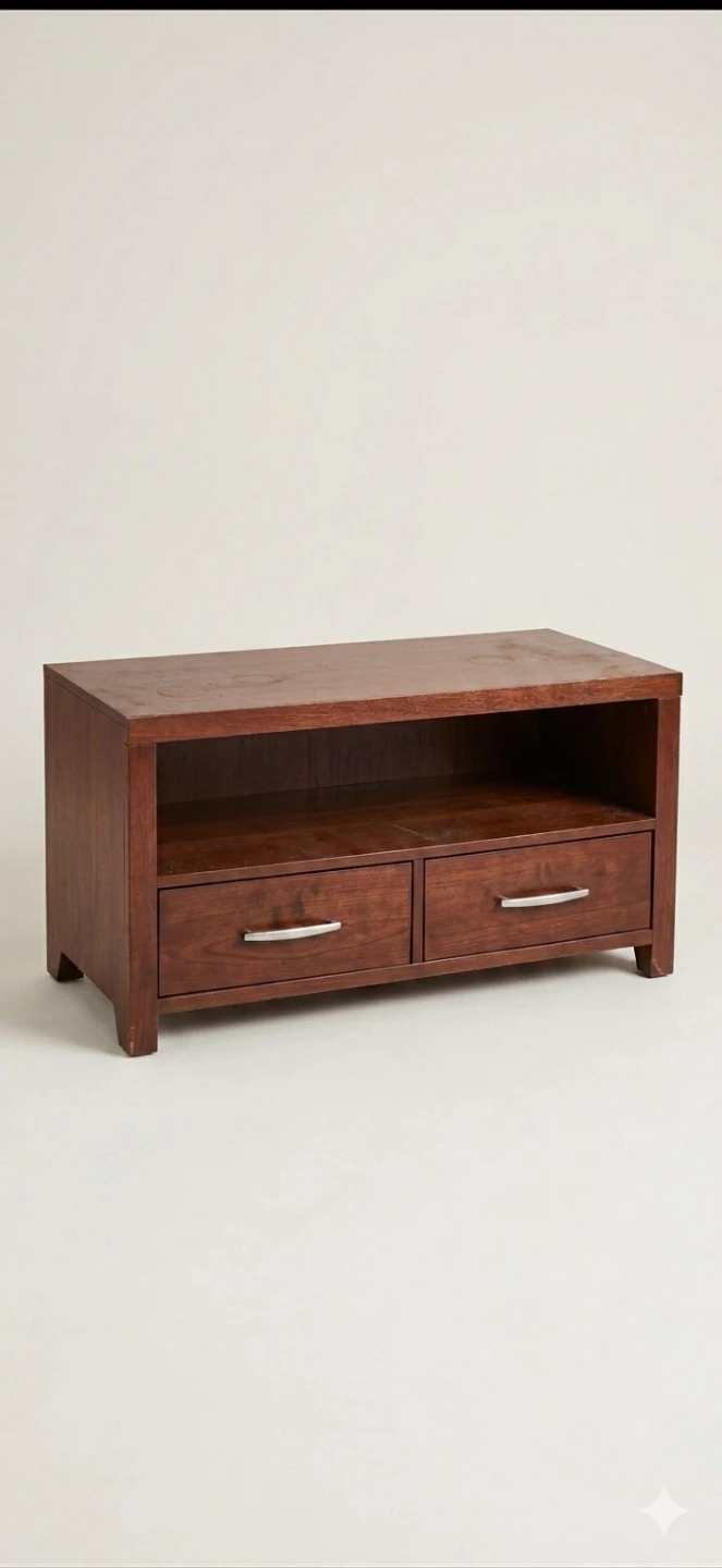 Wooden TV Stand with Two Drawers