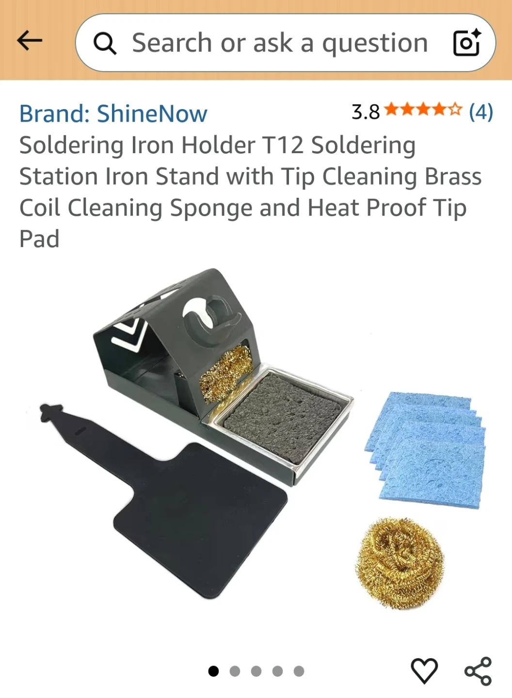 Soldering Iron Holder with Brass Wool & Sponge