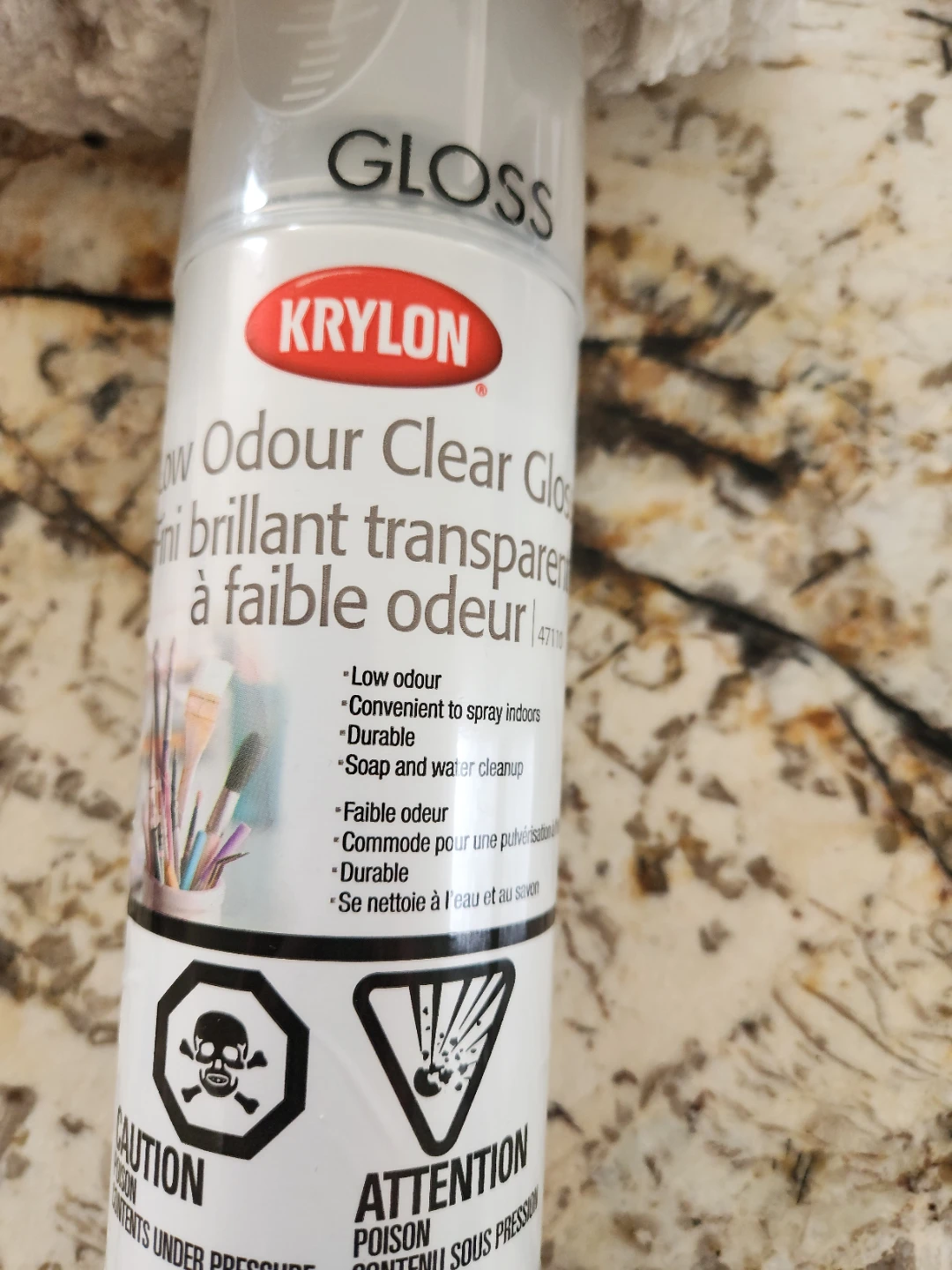 Krylon Low Odour Clear Gloss Finish Spray Paint (312g)