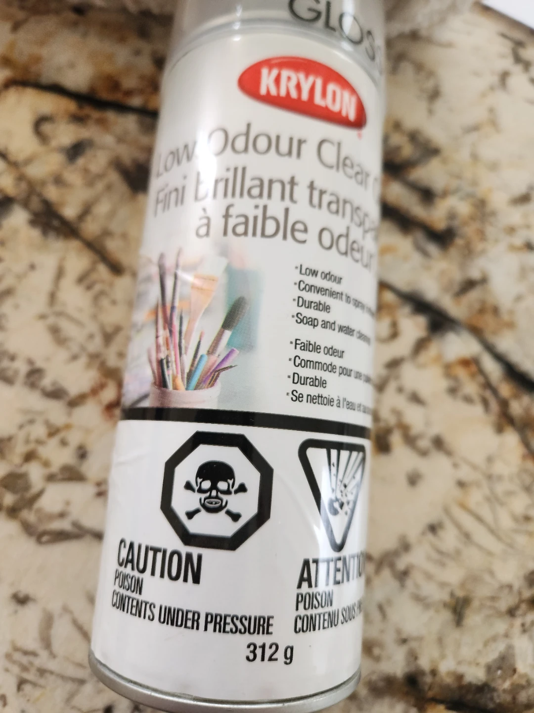 Krylon Low Odour Clear Gloss Finish Spray Paint (312g) - photo 3