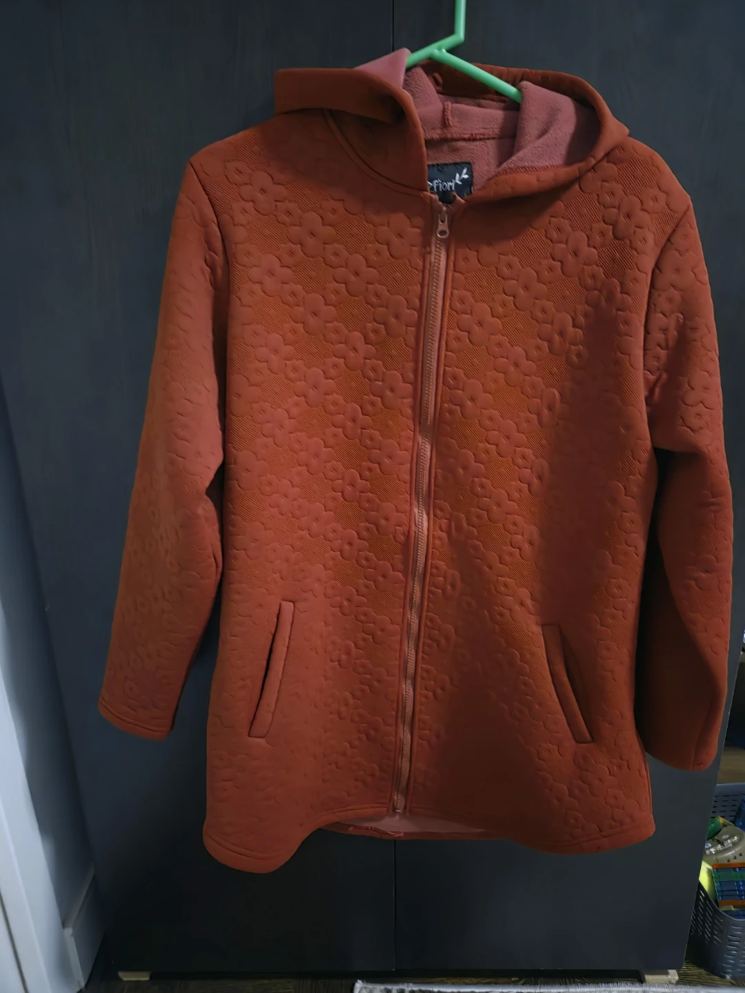 Rust Coloured Full Zip Hoodie - Size L - photo 2