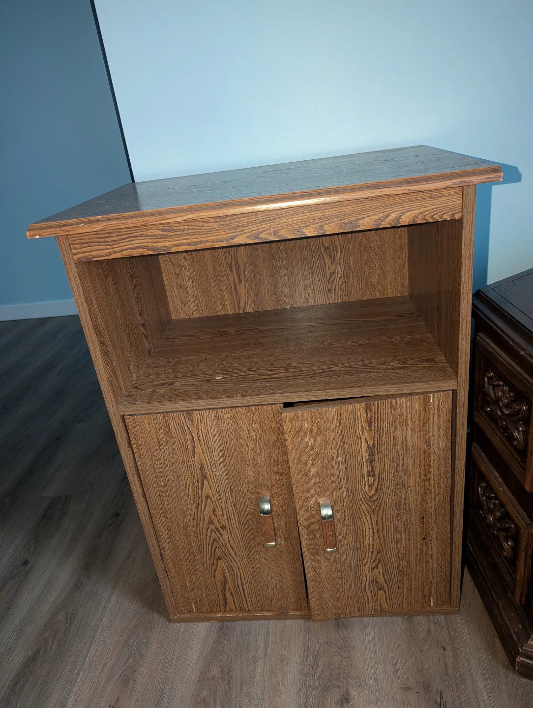 Brown Wood Cabinet with Shelves