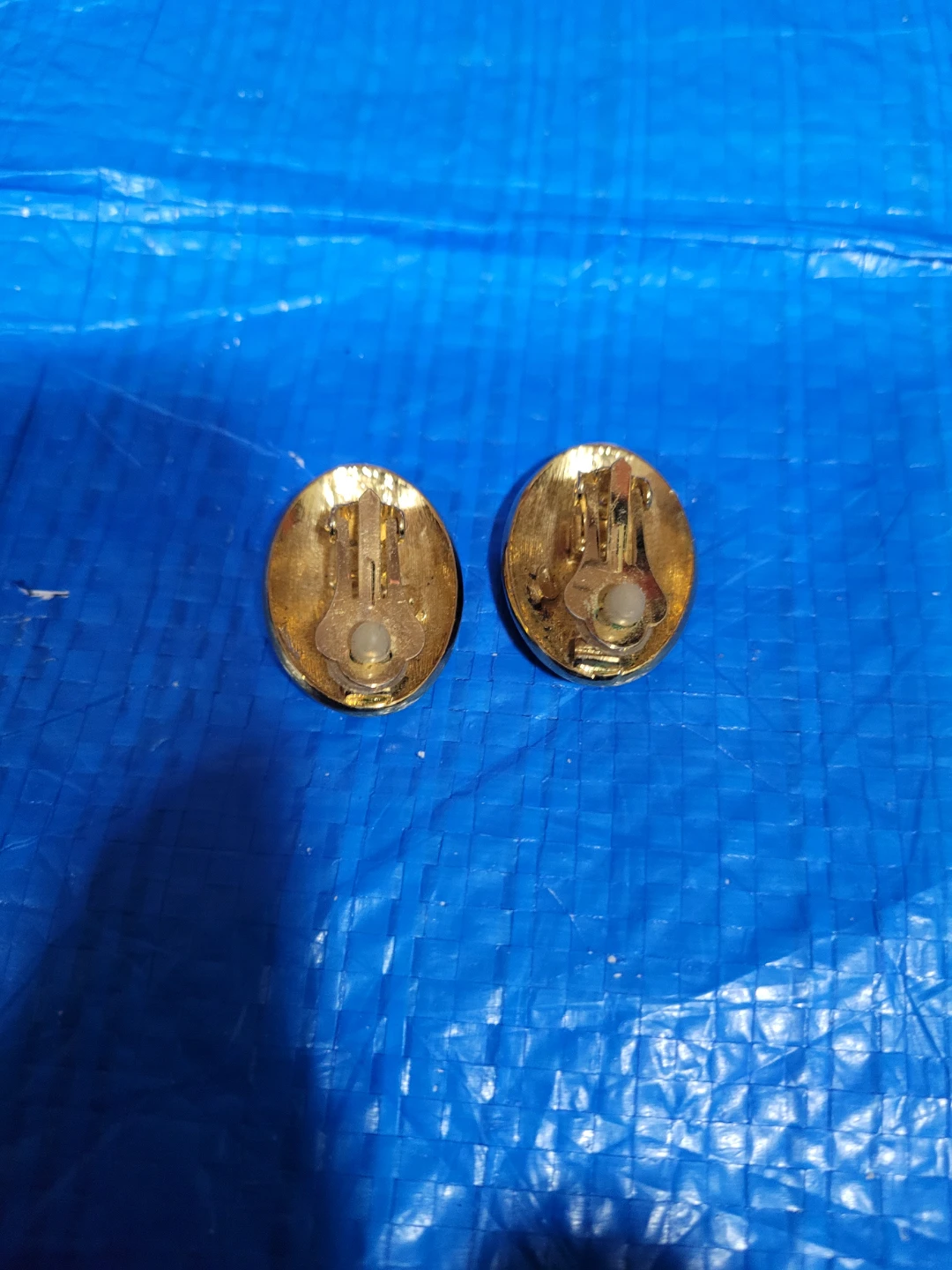 Clip-on Earrings - Black Oval with Stars - photo 3