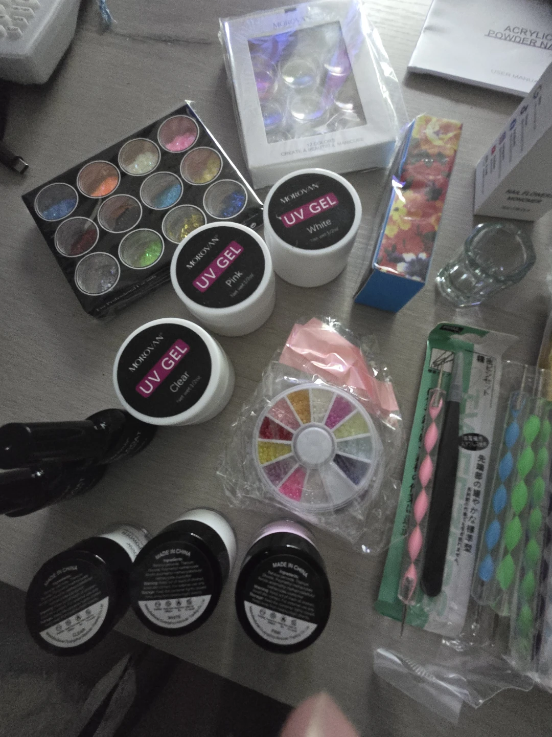 MOROVAN Professional Nail Art Kit - UV Gel, Glitters & Tools - photo 3
