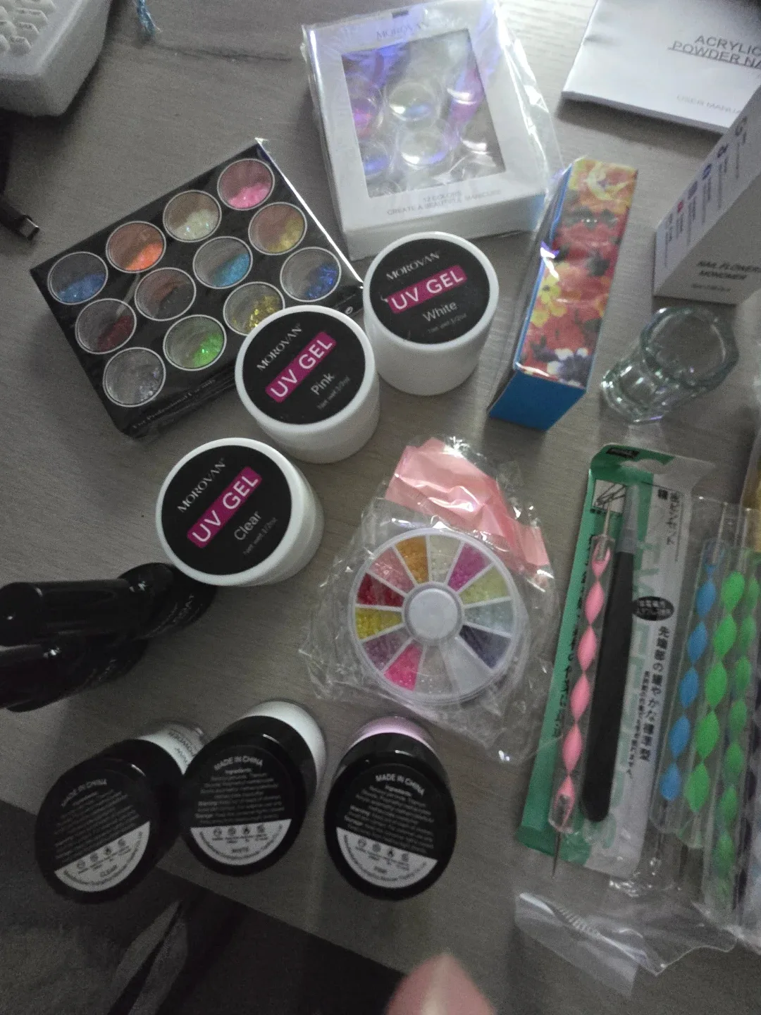 MOROVAN Professional Nail Art Kit - UV Gel, Glitters & Tools - photo 3