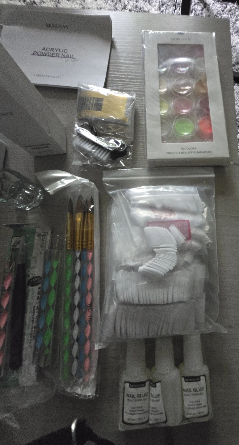MOROVAN Professional Nail Art Kit - UV Gel, Glitters & Tools - photo 5