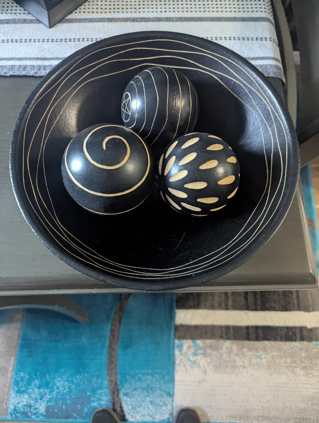 Decorative Bowl with 3 Ornate Spheres
