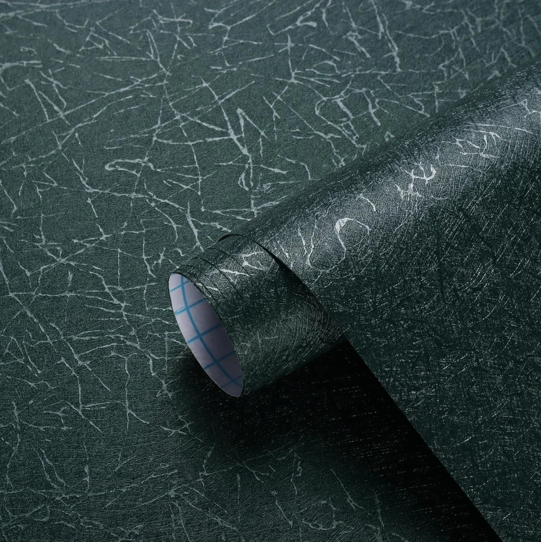 Safiyya Dark Green Silk Texture Wallpaper 393"x17.3" Peel Stick