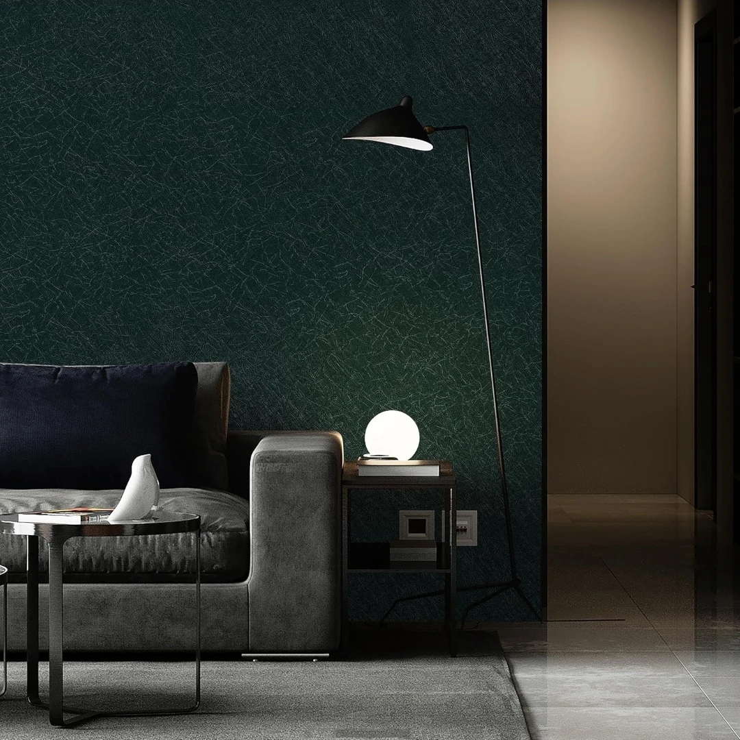 Safiyya Dark Green Silk Texture Wallpaper 393"x17.3" Peel Stick - photo 2