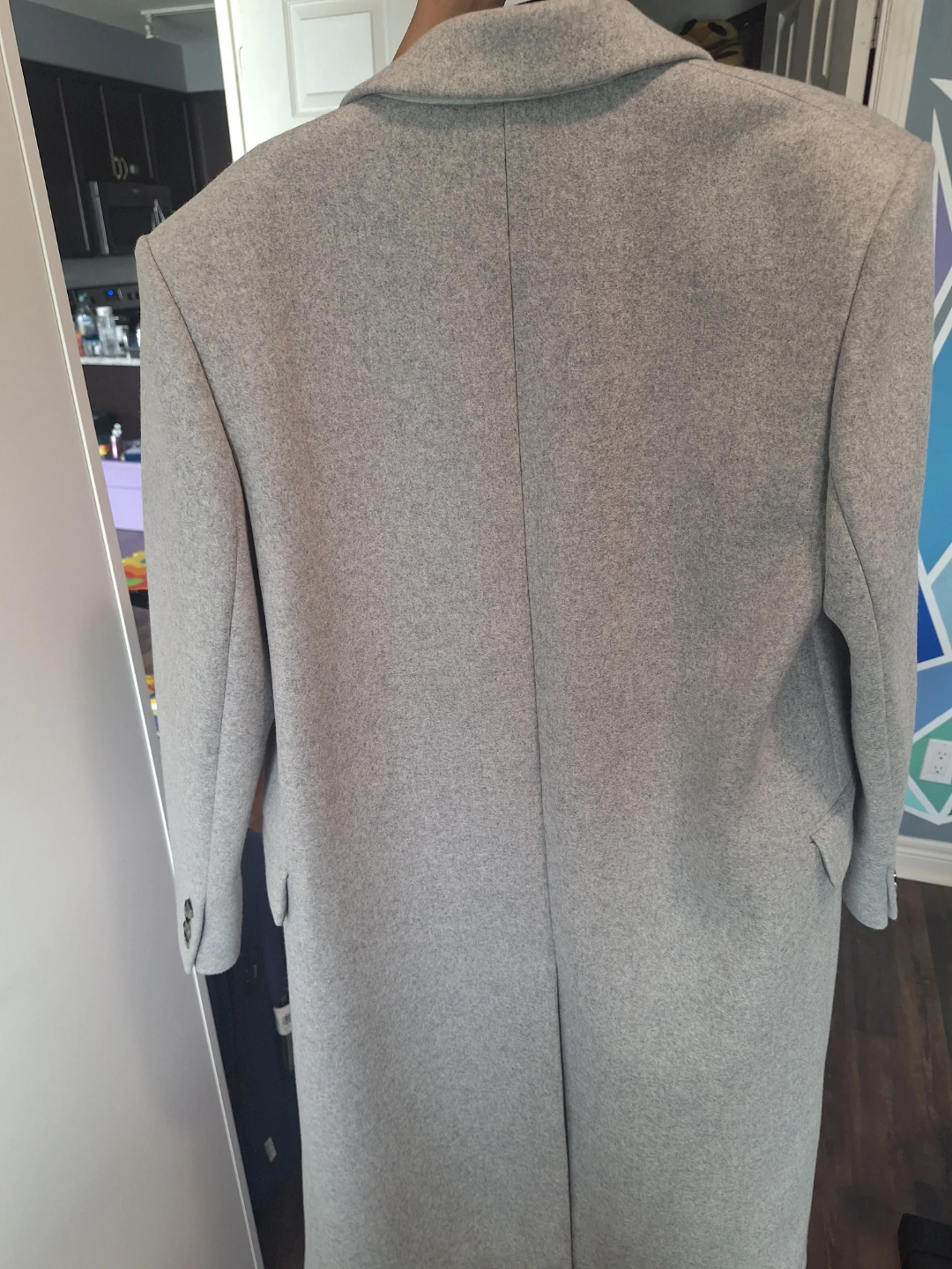 Wilfred Grey Double-Breasted Wool Blend Coat XS - photo 3
