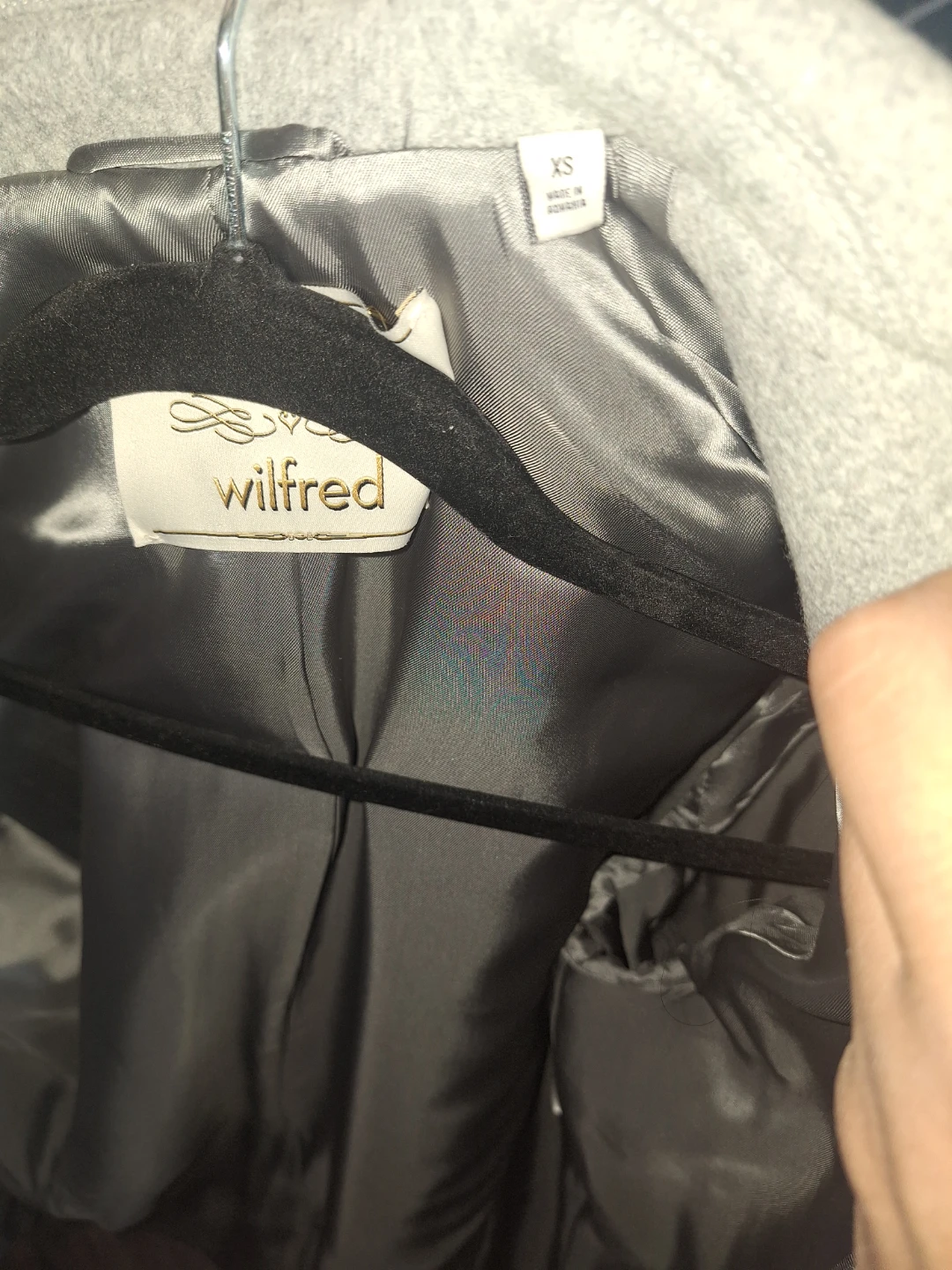 Wilfred Grey Double-Breasted Wool Blend Coat XS - photo 5