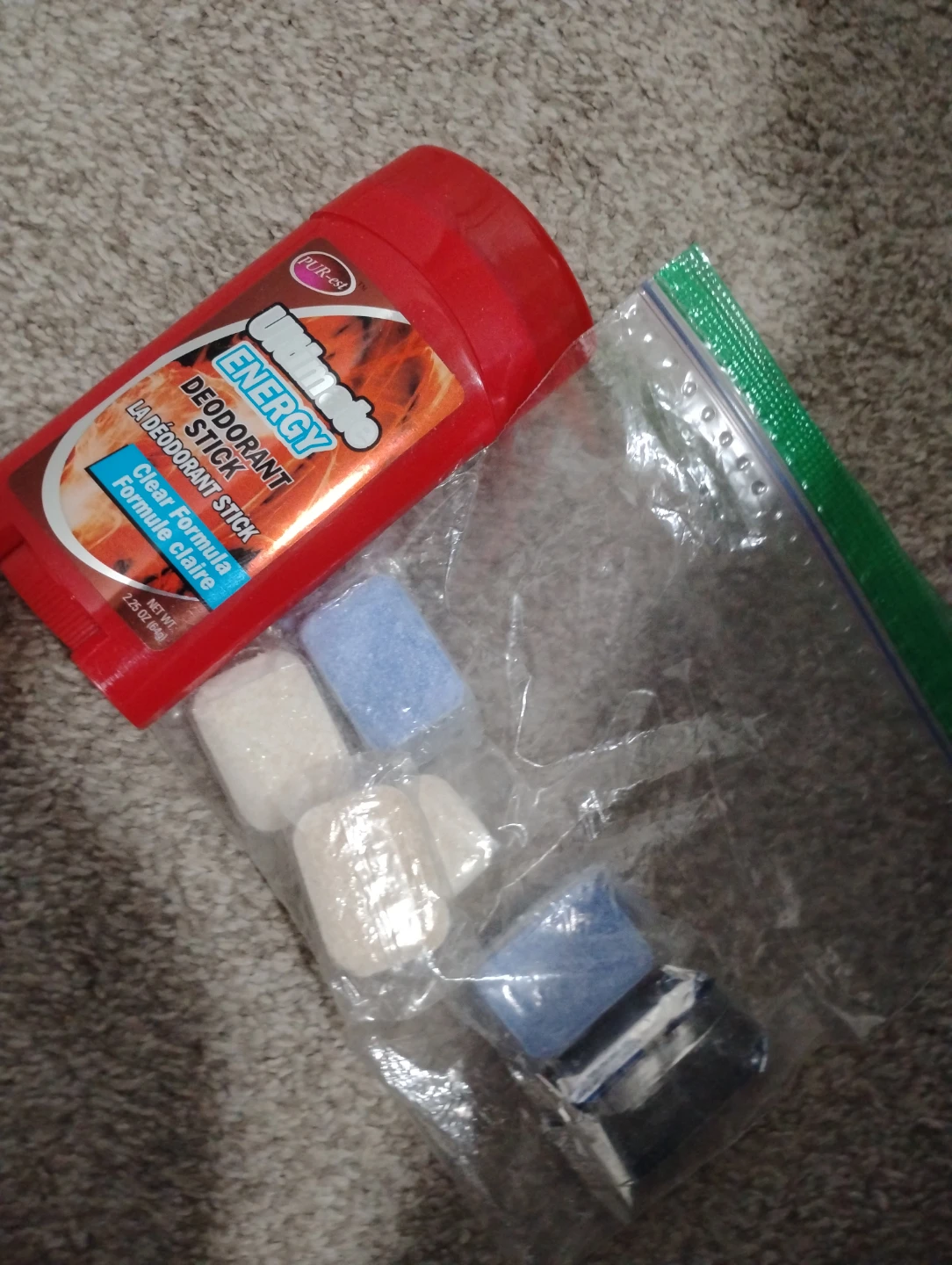 Ultimate Energy Deodorant Stick and dishwasher pods