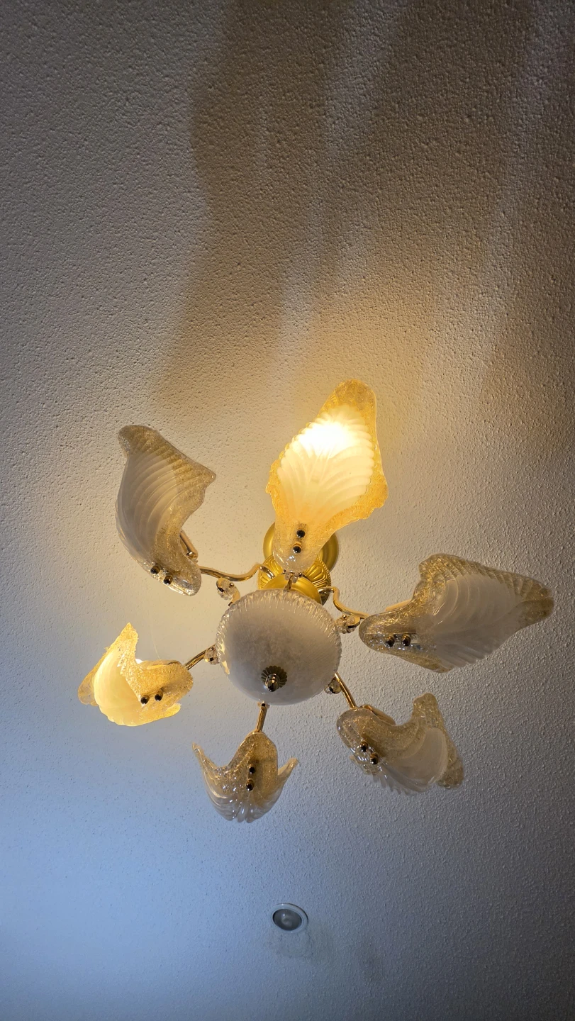 6 Gold Chandelier Ceiling Light Fixture - photo 2