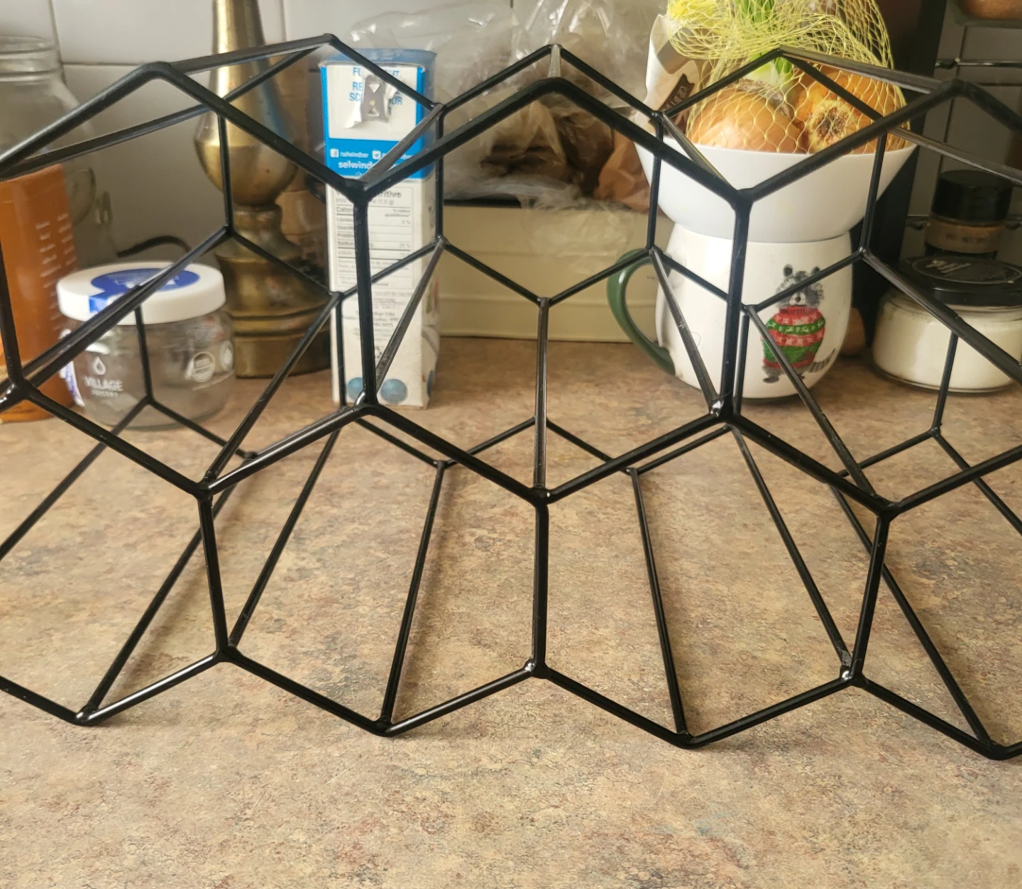 Black Metal Wine Rack