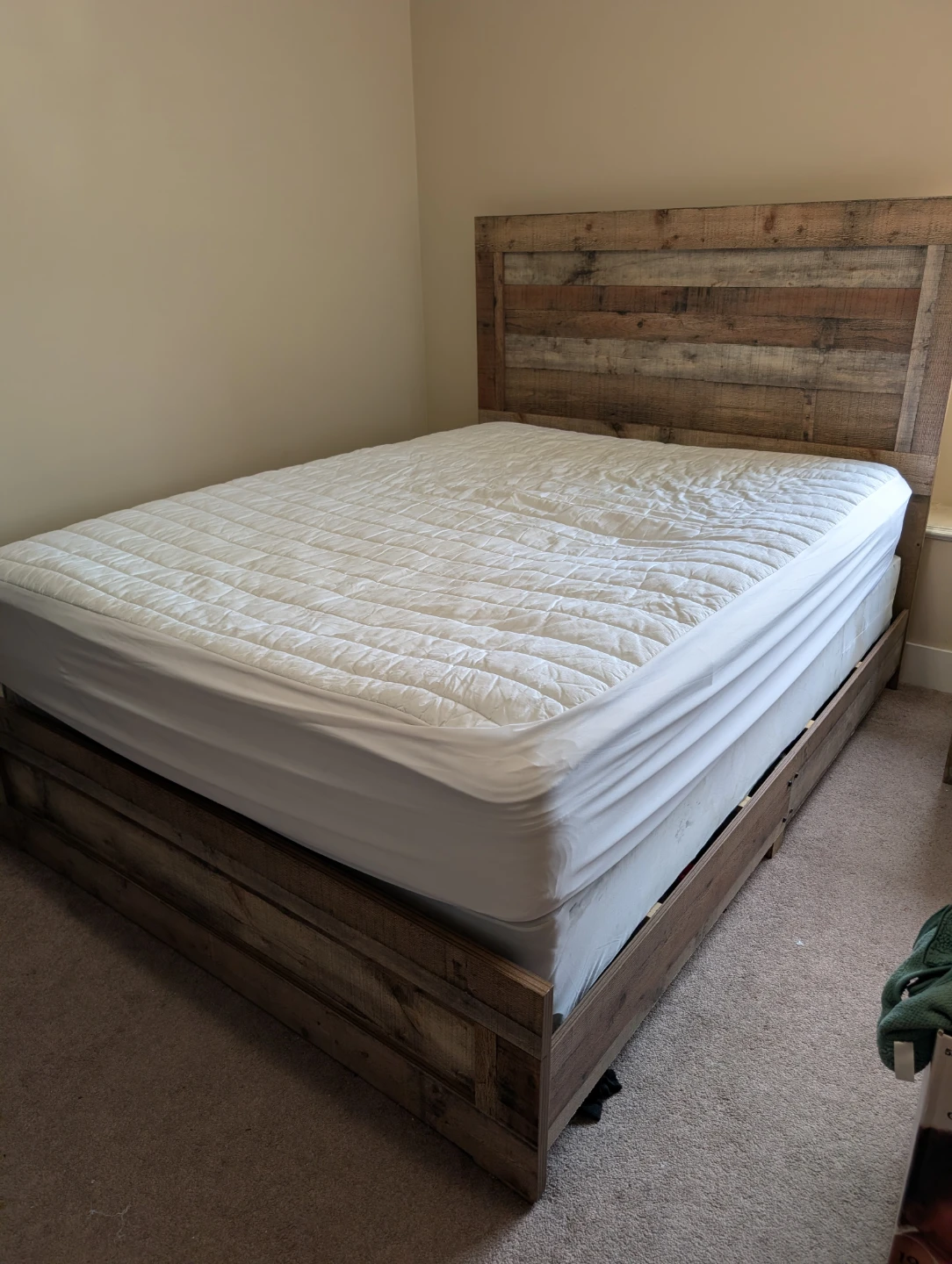 Rustic Queen Bed Frame with Headboard + Mattress  + Box spring - photo 2