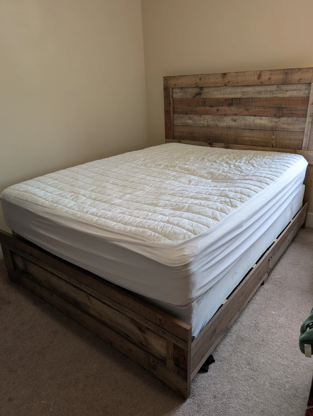 Rustic Queen Bed Frame with Headboard + Mattress  + Box spring - photo 3