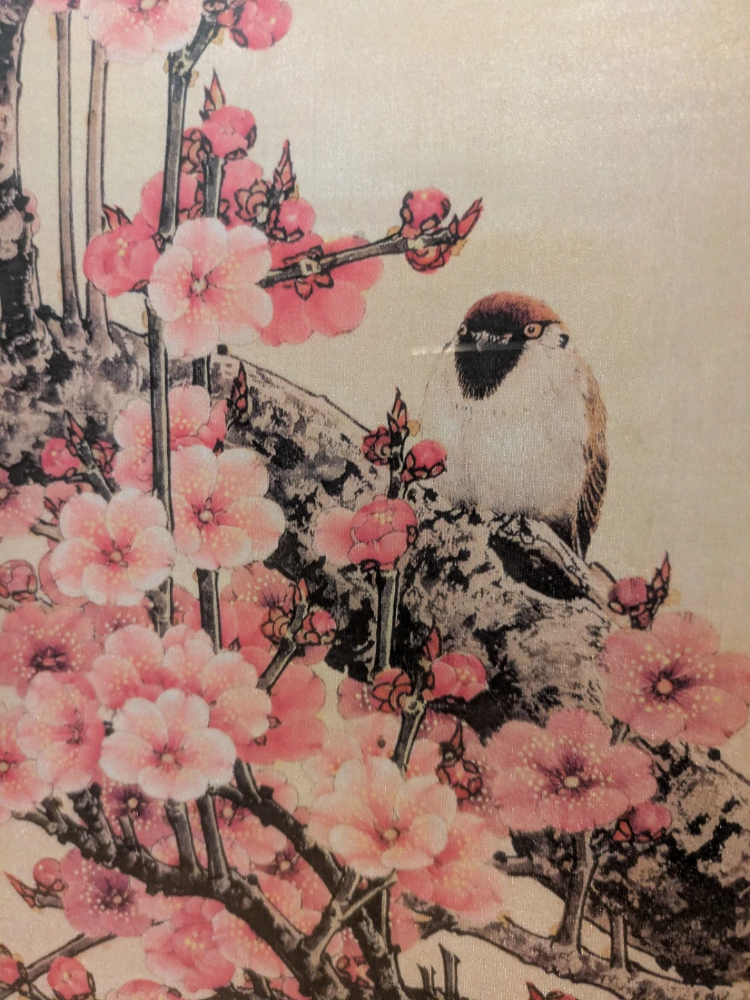 Framed Art Print - Cherry Blossoms and Bird - photo 2