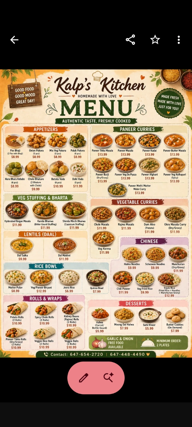 Kalp's Kitchen Veg Thali Special