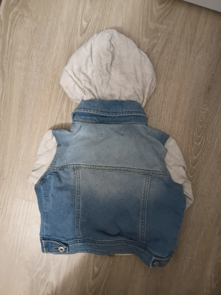 Kids Denim Jacket with Hood - photo 2