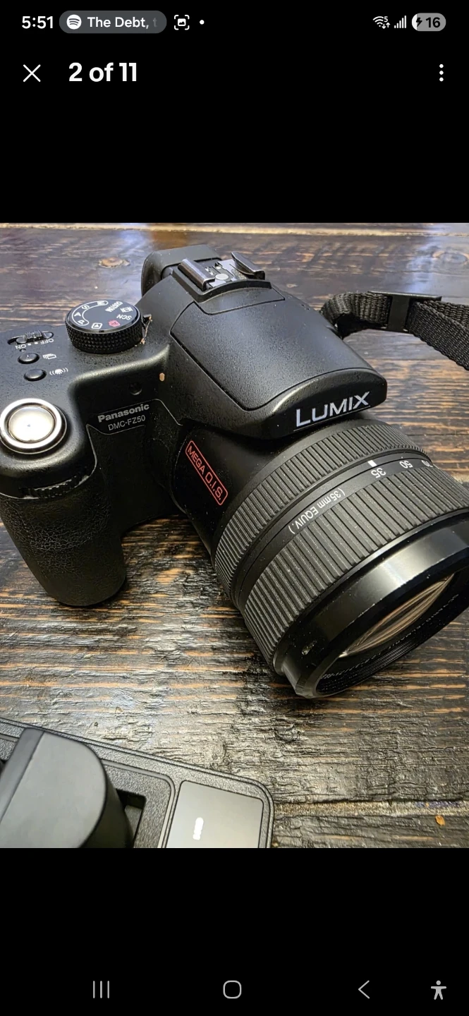 Panasonic Lumix DMC-FZ50 Digital Camera with 2 new Batteries - photo 2