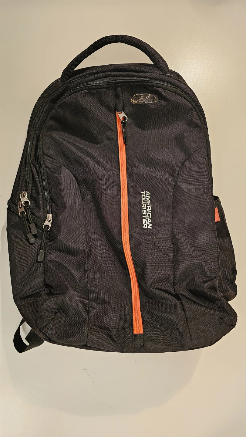American Tourister Black Backpack with Orange Zipper - photo 2
