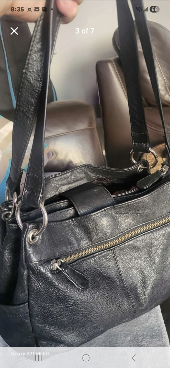 Black Leather Shoulder Bag