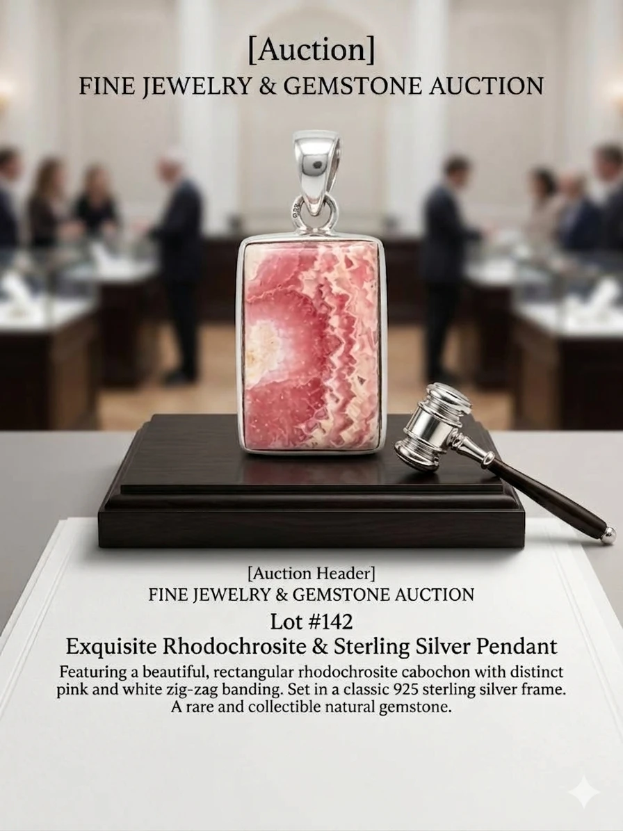 Rhodochrosite & Sterling Silver Pendant