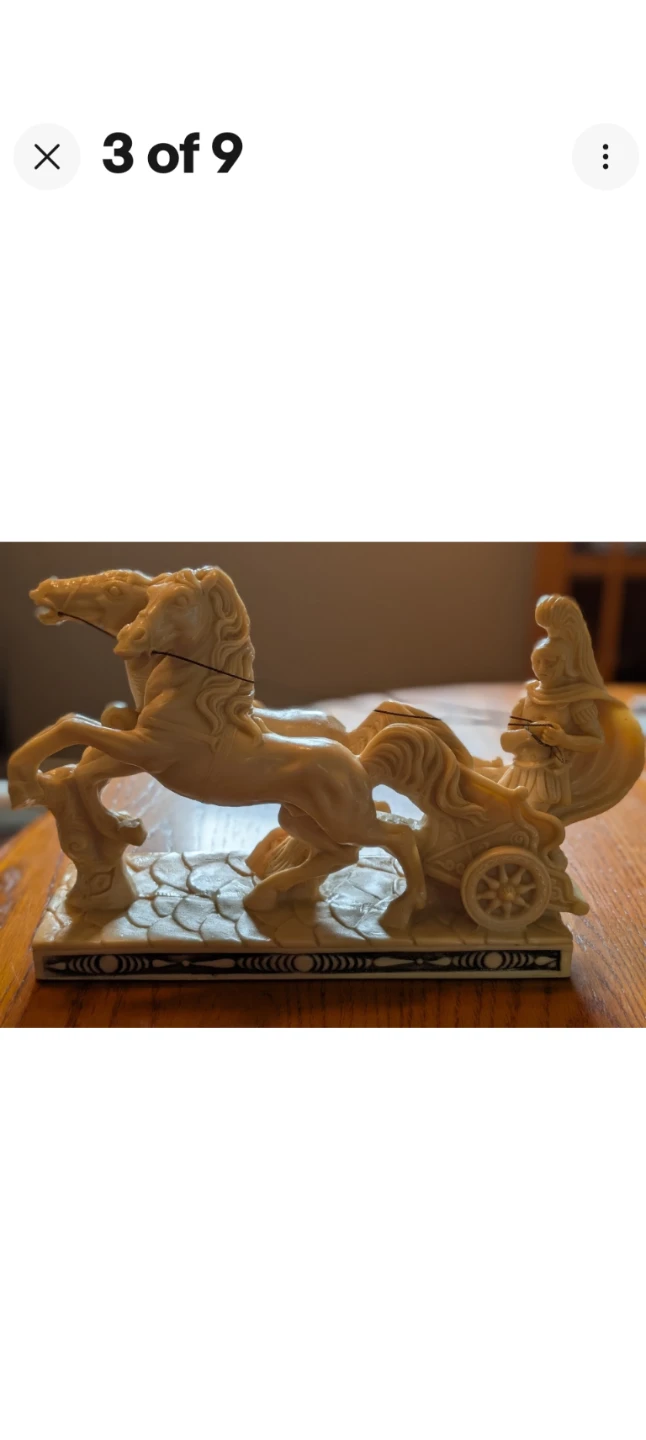 Santini Roman Chariot. Alabaster And resin.