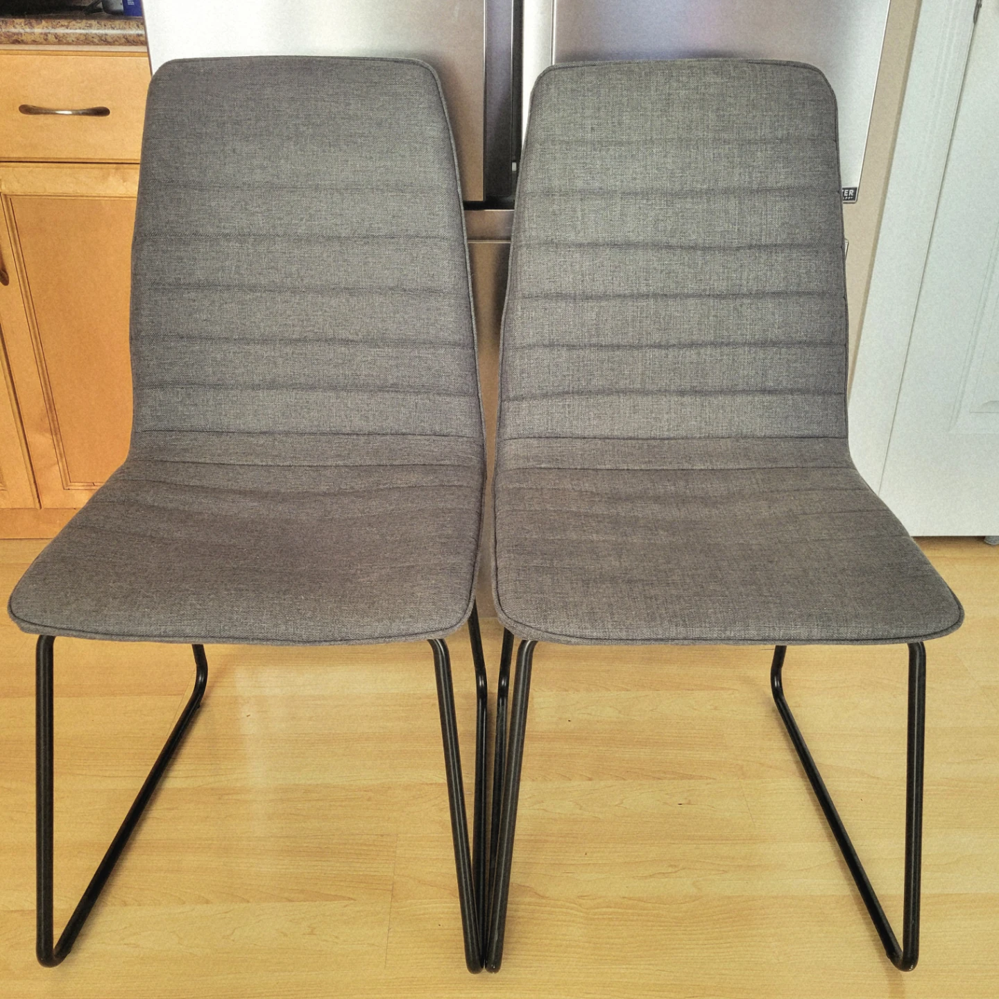 Set of 2 JYSK Grey Fabric Dining Chairs