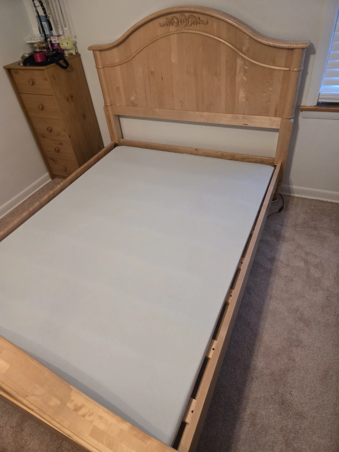 Full Size Wooden Bed with Mattress Pad - photo 2