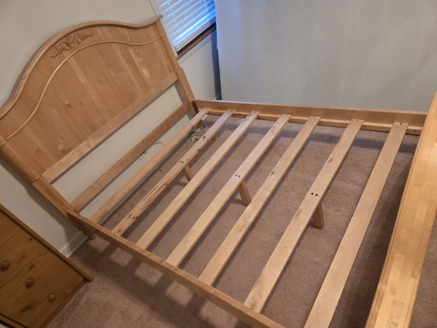 Full Size Wooden Bed with Mattress Pad - photo 3