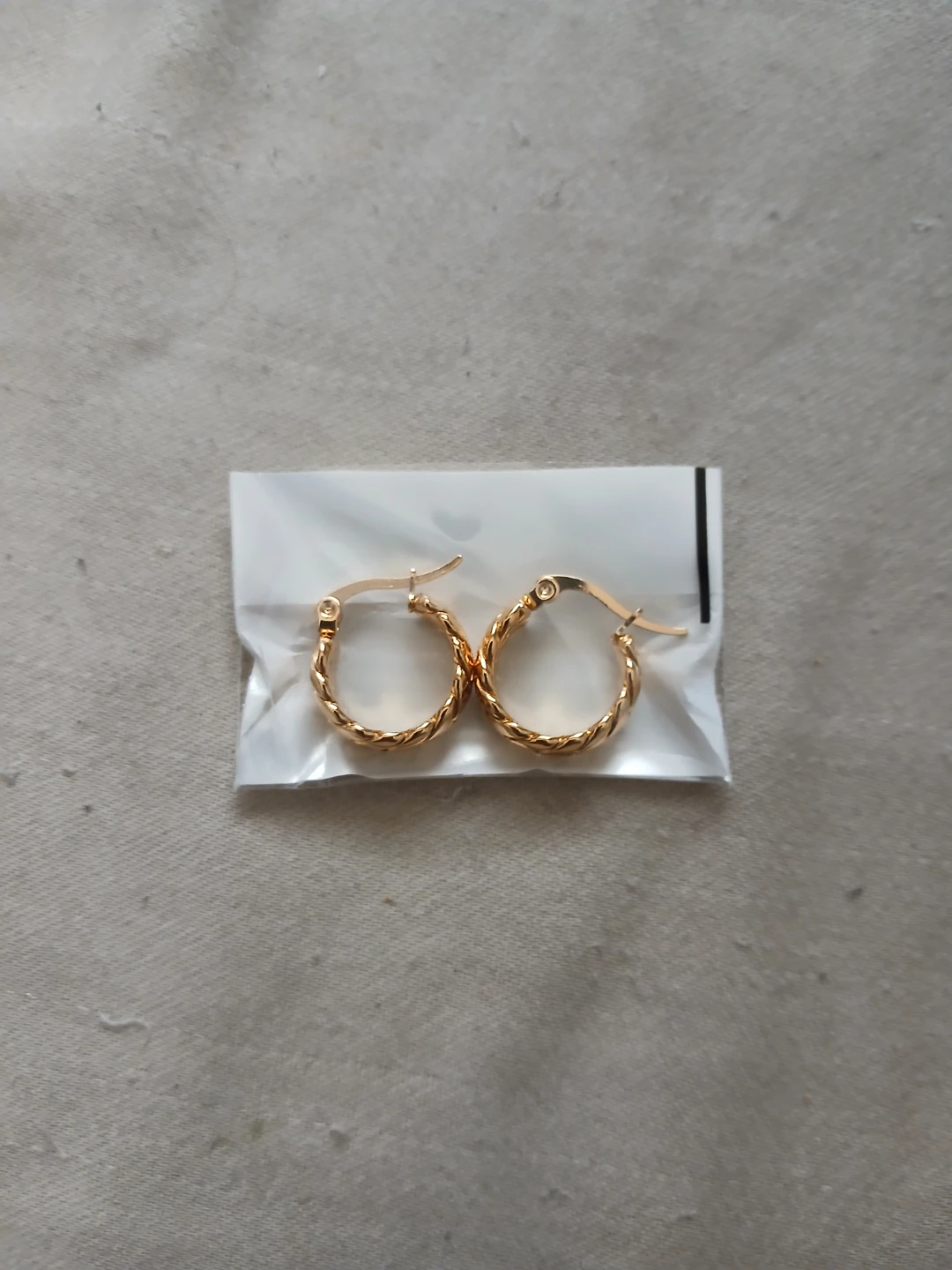 18K Gold Plated Stainless Steel Hypoallergenic Hoop Earrings - photo 2