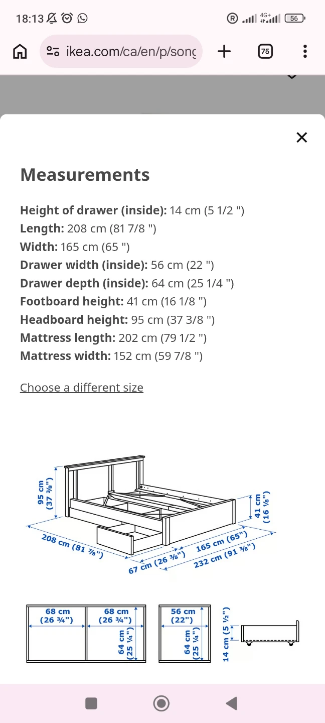 IKEA Bed Frame white Queen + matress - photo 3