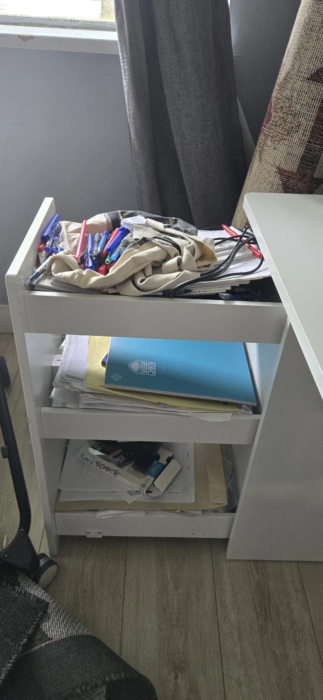 White Desk with Storage Shelves - photo 5