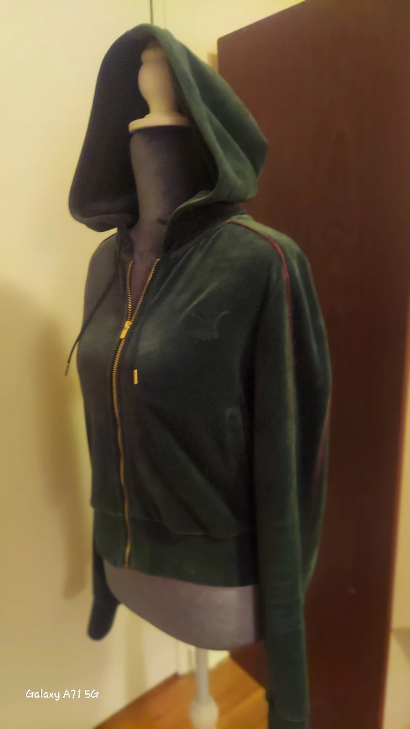 Puma Velour Zip-Up Hoodie Jacket Green - photo 2