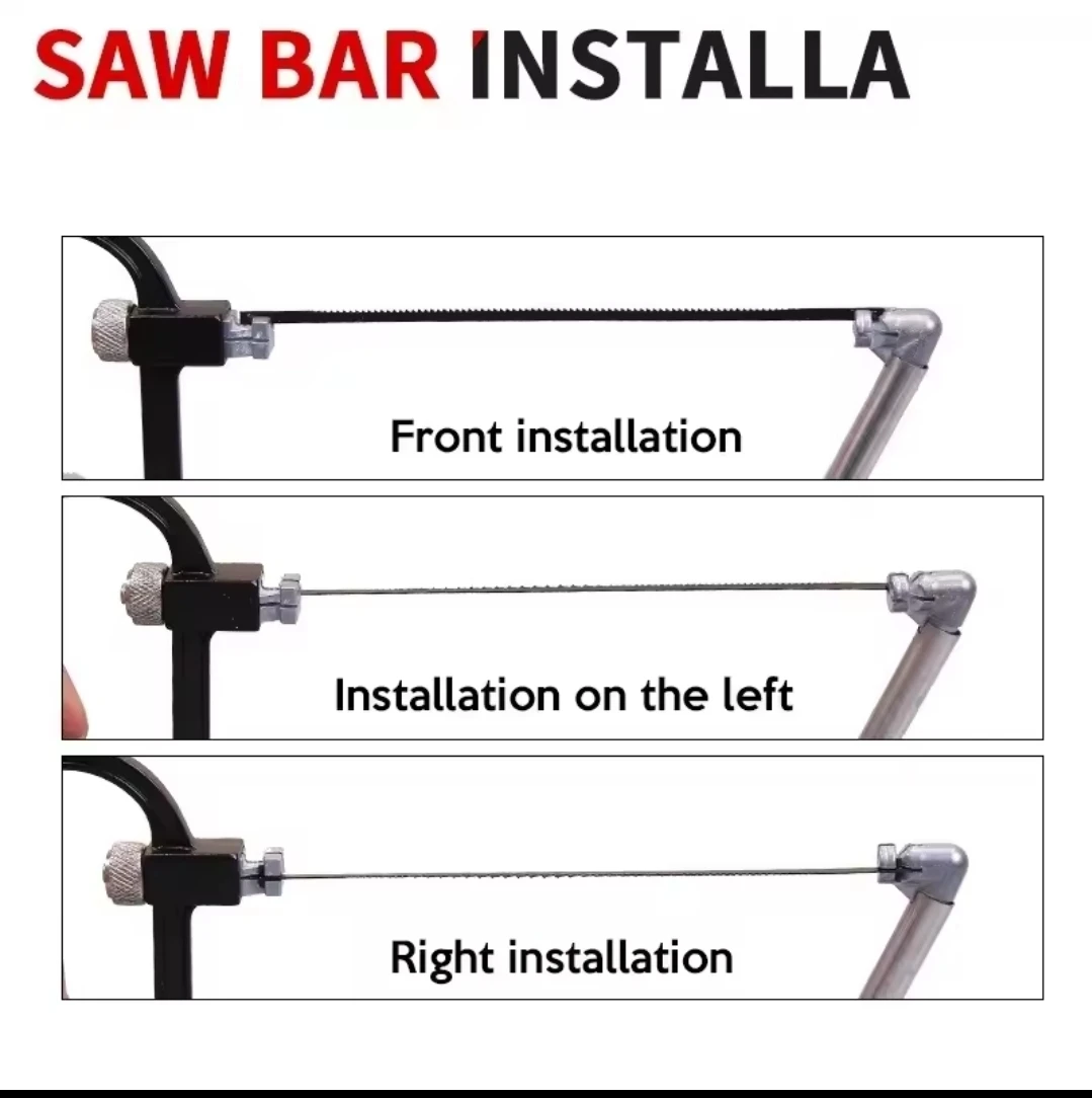 NEW hand saw 8 in 1 DIY Steel Saw Kit 6 Blades Wood Metal Glass - photo 3