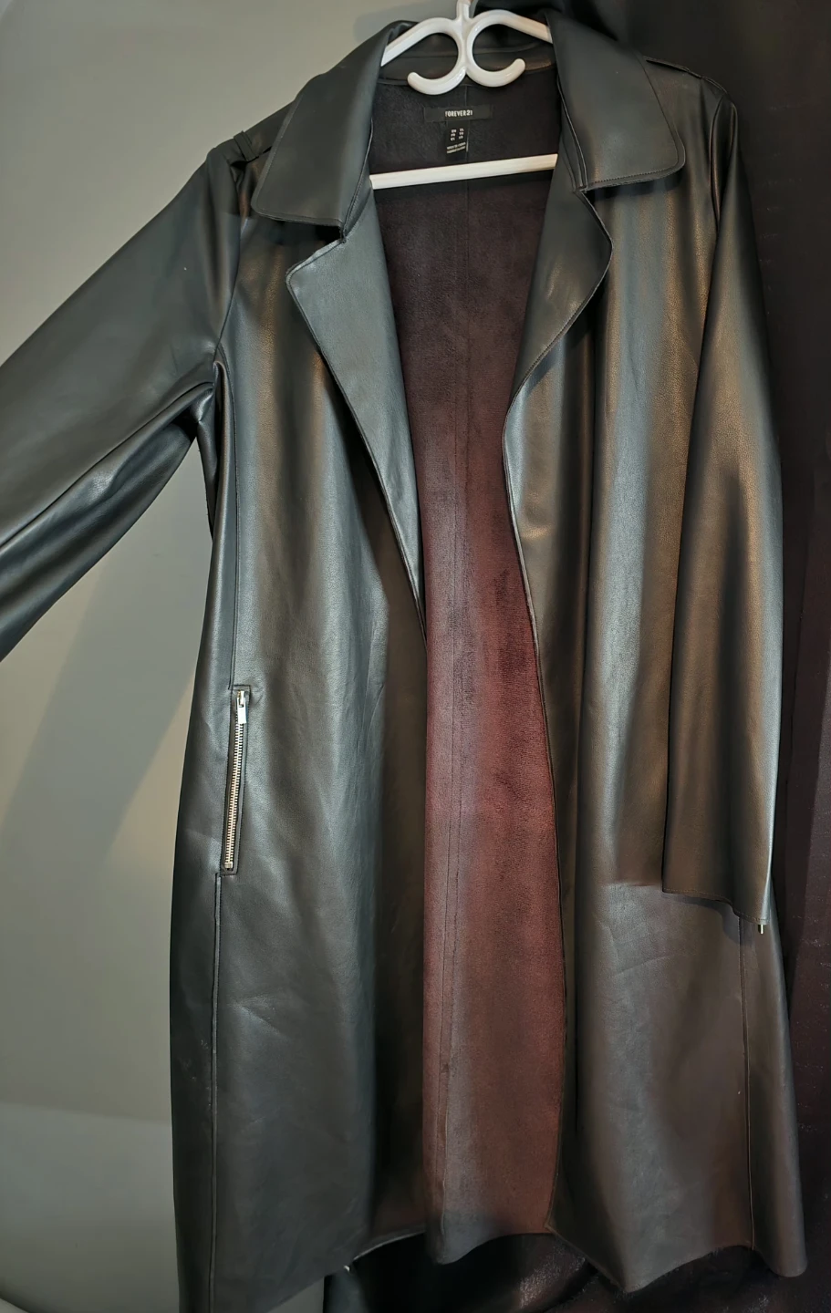 Forever 21 Faux Leather Trench Coat