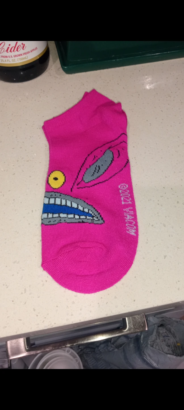 Pink Cartoon Face Ankle Socks