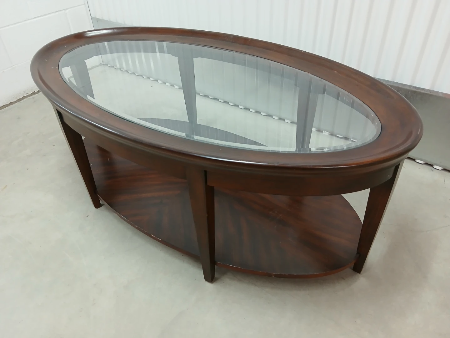 Oval Coffee Table with Glass Top - photo 2
