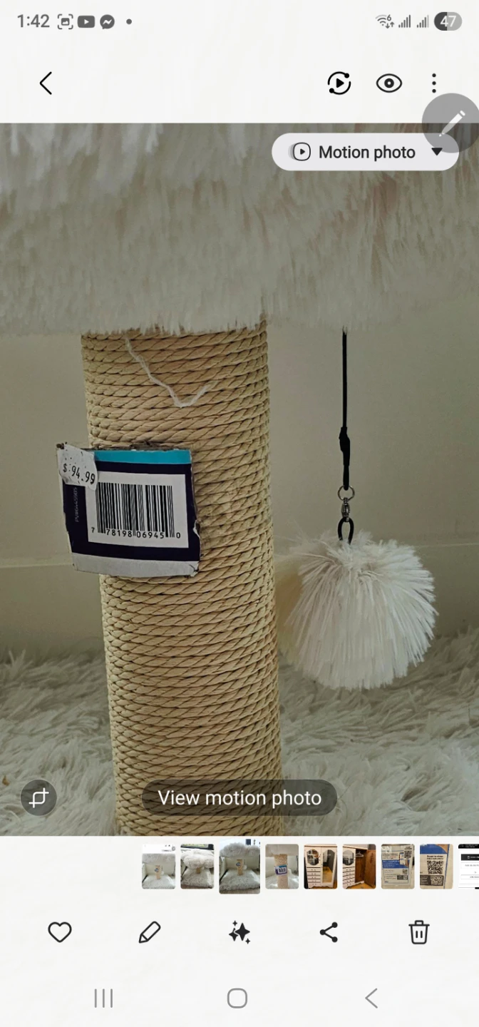 White Fluffy Cat Tree - photo 3