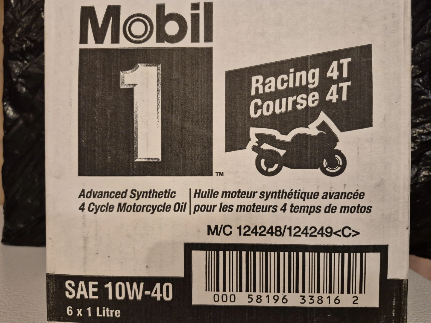 Mobil 1 Racing 4T 10W-40 Motorcycle Oil - 6x1L