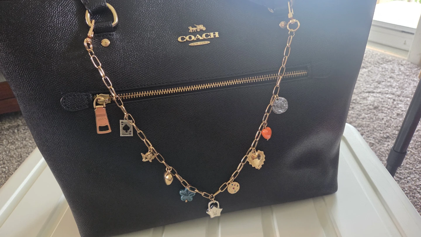 Coach Black Leather Tote Bag with Charms - photo 2