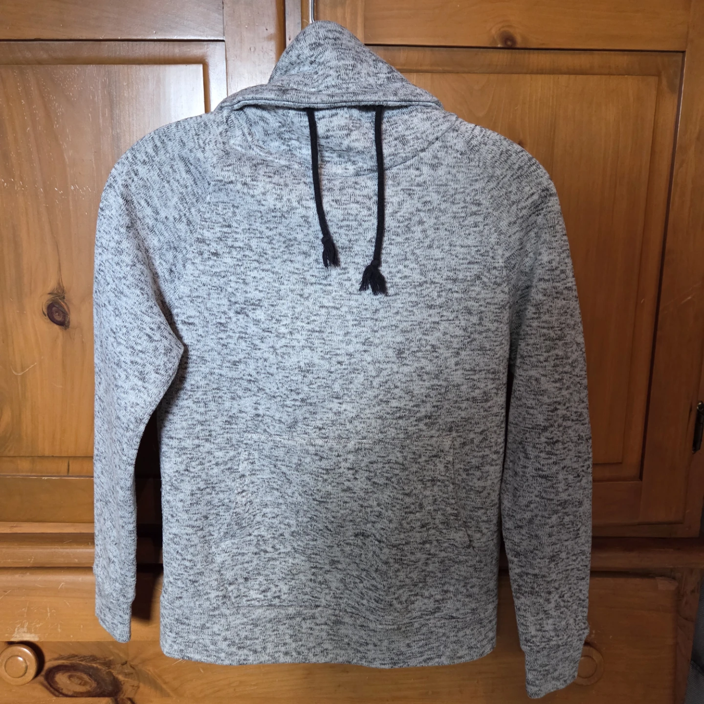 Grey Marled Cowl Neck Hoodie