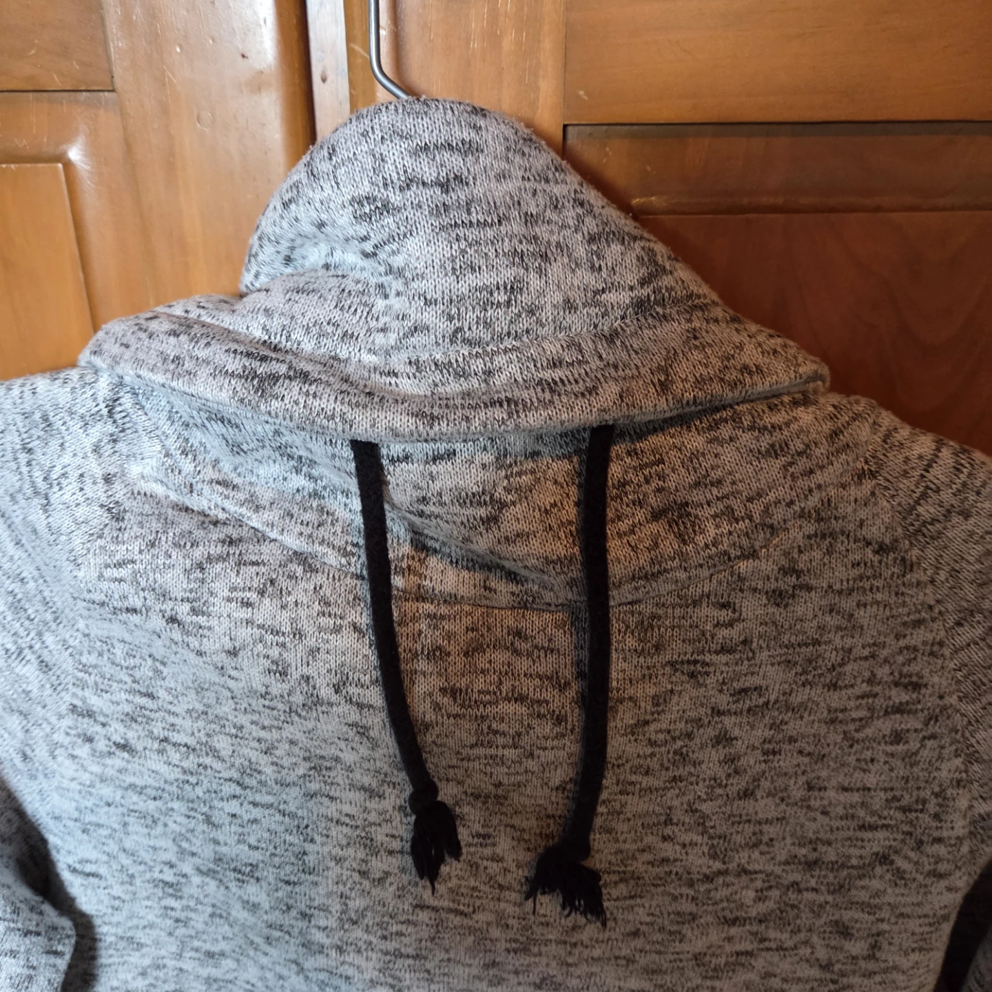 Grey Marled Cowl Neck Hoodie - photo 2