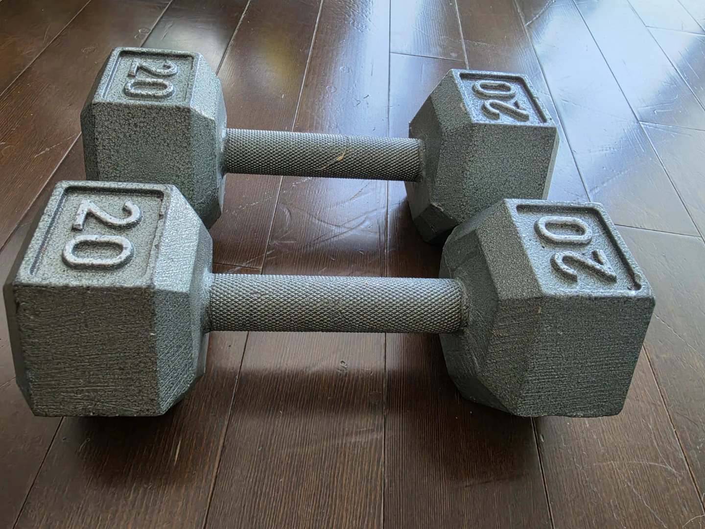 Pair of 20lb Hex Dumbbells